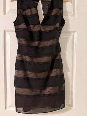 BCBGMaxAzria Nude Satin Lined Dress